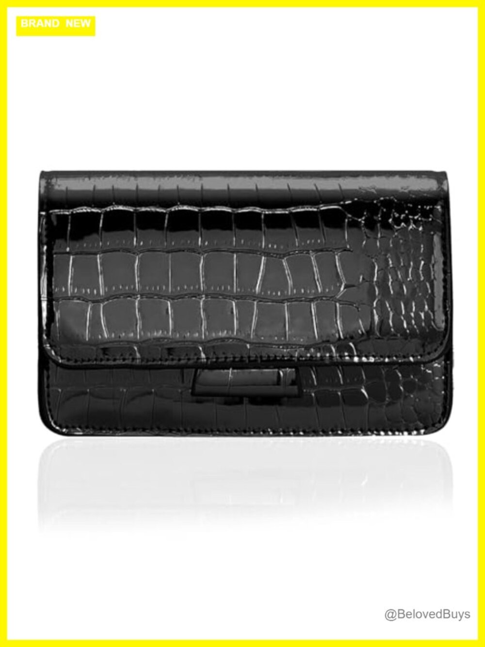 Y2K Mini Metallic Croc Crossbody Bag with Chain Strap